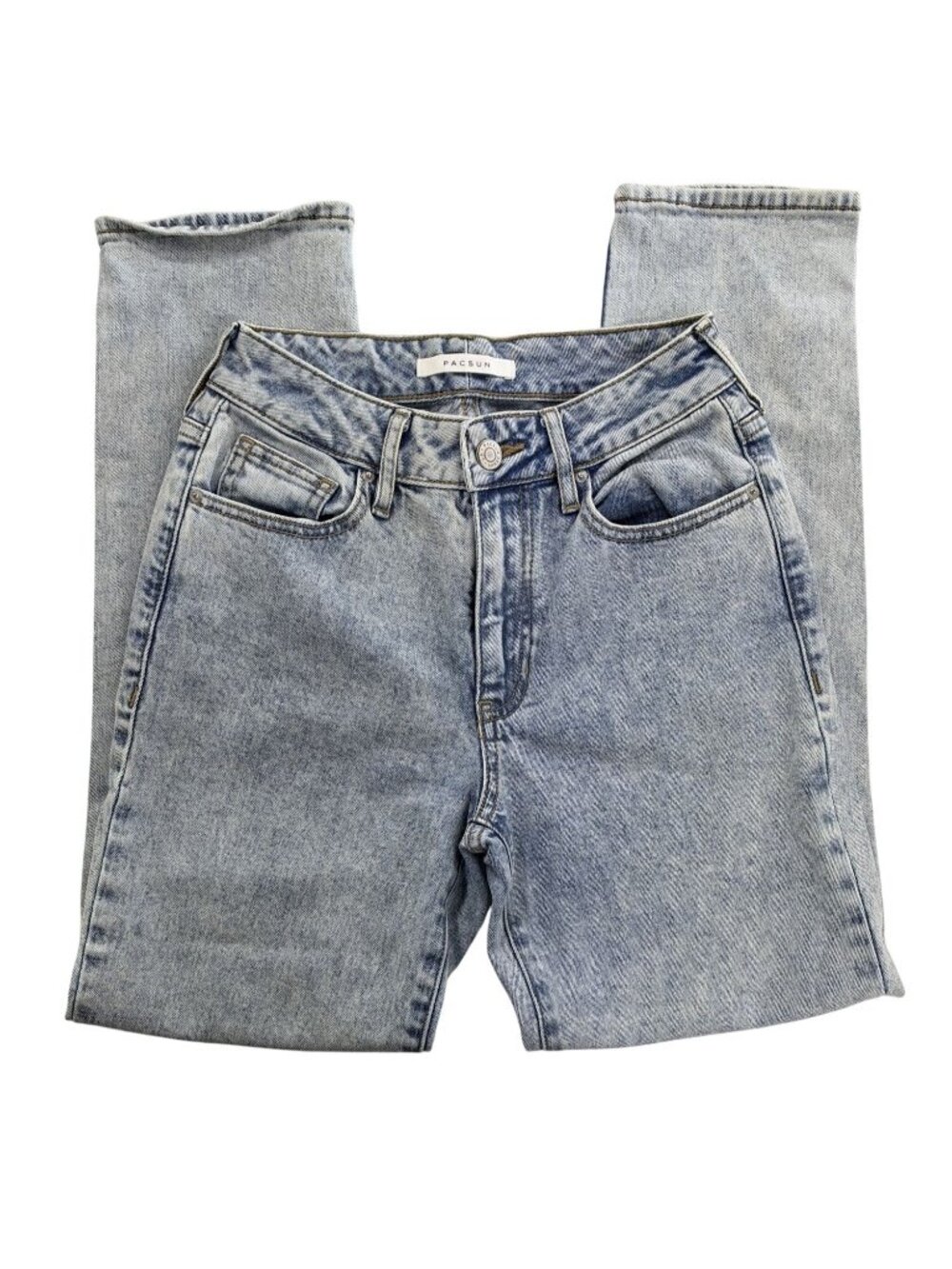 PacSun Womens High-Waisted Mom Jeans Size 23 Light Wash Denim Casual Wear